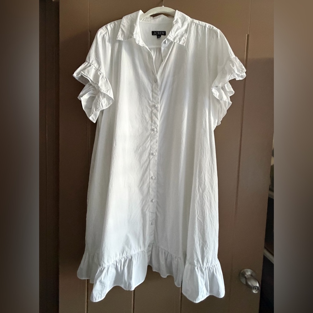J. Crew White Button-Down Dress